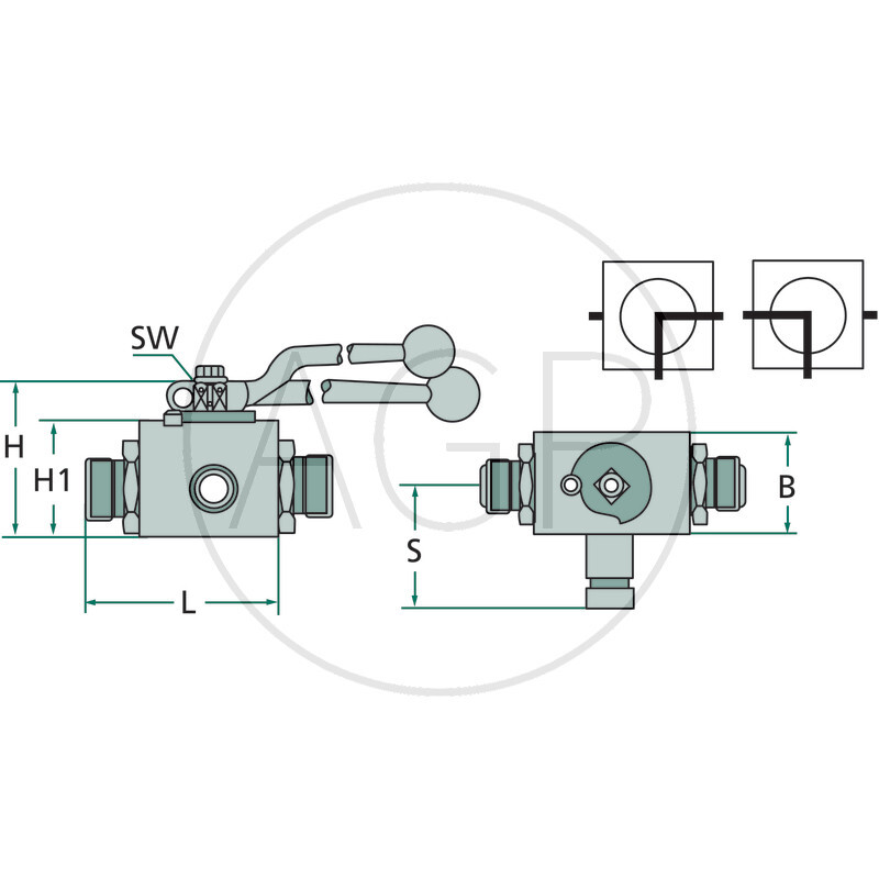 Kulový kohout BKR-3L DN08-3/8 BSP