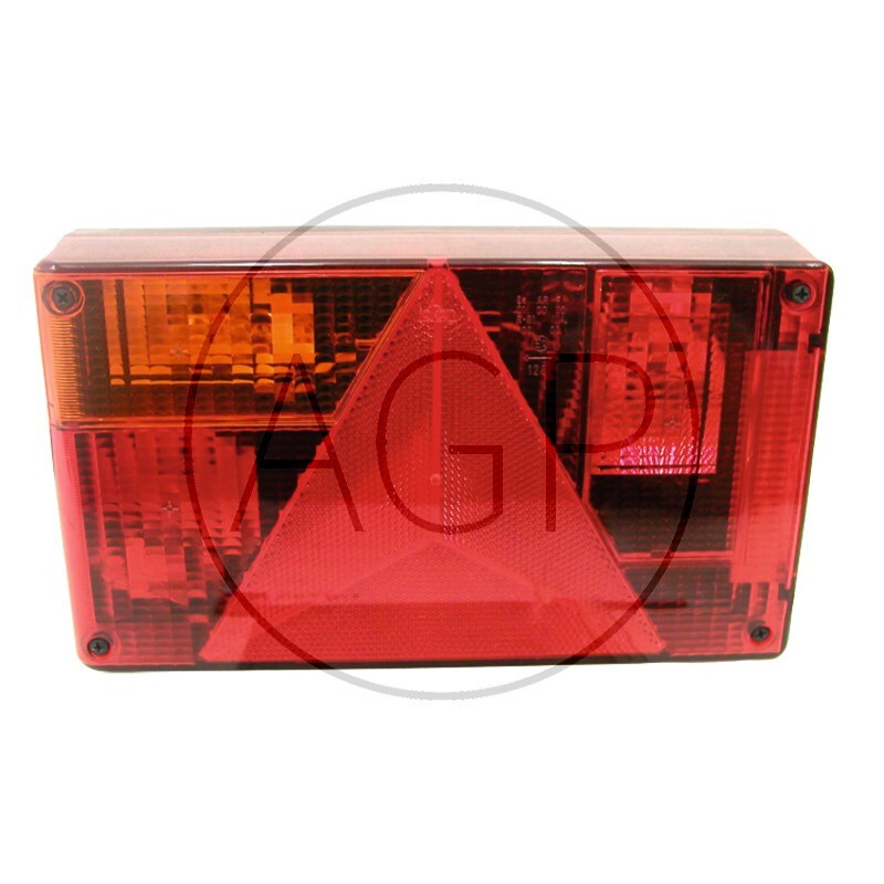 Zadní světlo o rozměru 238 x 138 x 52 mm s napětím 12 V