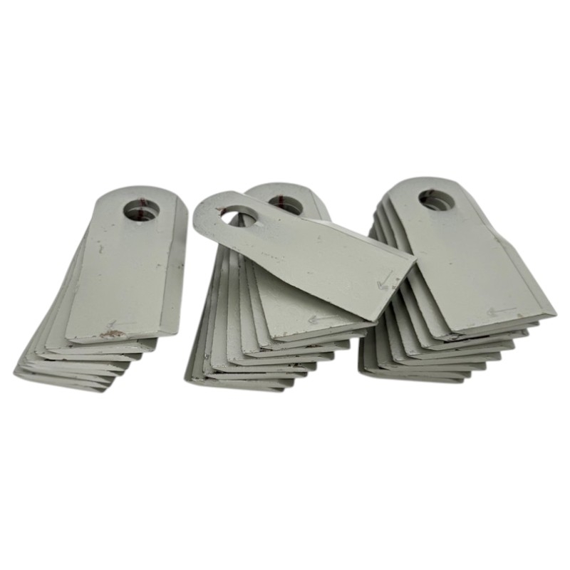 Sada 25 ks pravých nožů Kuhn K6807550 o rozměru 119x54 mm pro rotační diskové sekačky