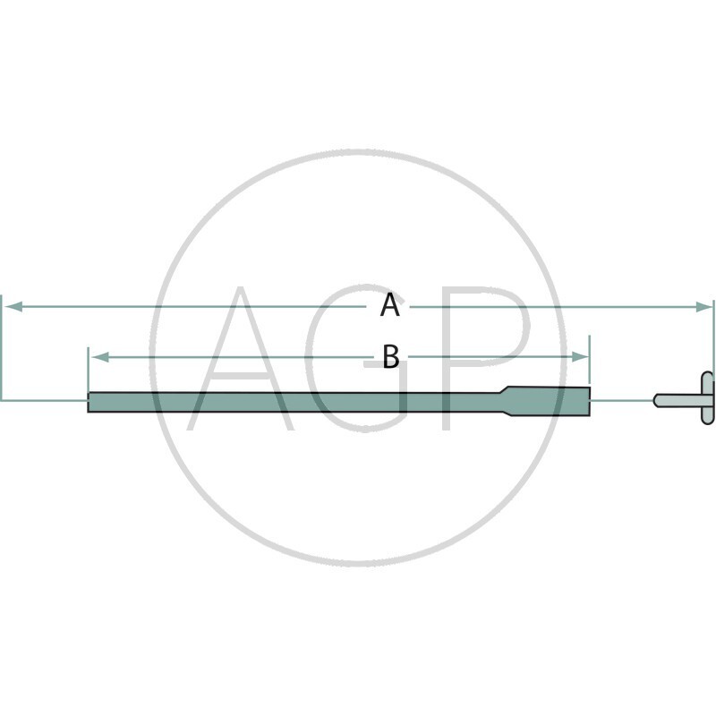 Plynové a stavěcí lanko na traktor vhodné pro Fiat délka 1150 mm