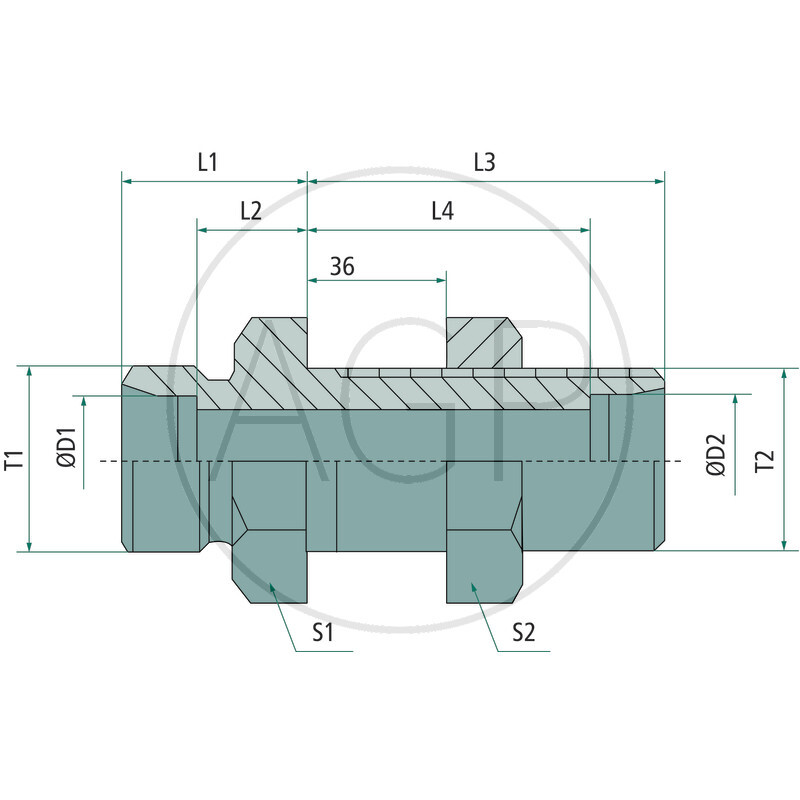 Přímé přepážkové šroubení X-SV 20 S se závitem M30 x 2