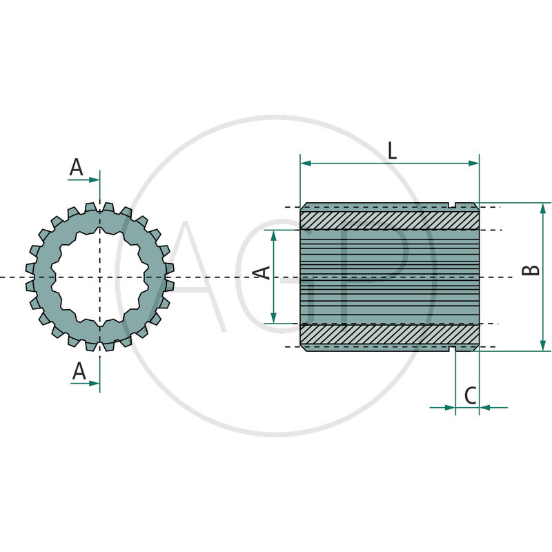 Objímka spojky 35x31 x 16/32DP,T13