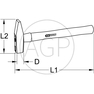 KS Tools Zámečnické kladivo o délce 360 mm s šířkou 137 mm