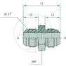 GA 1.7/8 M-JIC x 1.7/8 M-JIC