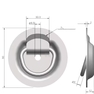Kotevní oko pozinkované v kulaté zapuštěné misce o průměru 90 mm