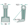 Mulčovací kladívko pro Falc o šířce 90 mm a průměru montážní díry 16,5 mm