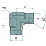 WA 5/8 M-BSP x 1/2 M-NPT