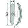 Hrot kultivátoru 49 x 6 x 260 zesílený vhodný pro pera 45 x 12 a 60 x 12 Saphir
