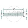 Navařovací protikus, čep karháku výklopného rovný délka 130 mm