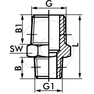 F-Drk-1/2-3/8-MSv Oboustranné šroubení