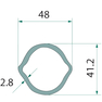 Trubka ke kardanu profilu citrón o rozměru 48 x 41,2 mm o délce 1 m