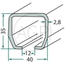 Vodící kolejnice 35 x 40 mm bez otvorů
