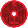 Odrazka červená kulatá k přišroubování o průměru 6 cm reflexní z odolného plastu