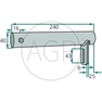 Ložisková trubka ramene délka 240 mm Deutz-Fahr, Vicon/PZ, na série SwatMaster, Andex