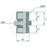 GA 1.3/16 M-ORFS x 1.5/16 M-UNF-OR