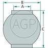 Koule do třetího bodu traktoru kategorie 2-3 (25 - 60 mm) na mechanické a hydraulické třetí body