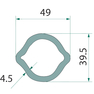 Trubka ke kardanu profilu citrón o rozměru 49 x 39,5 mm o délce 1 m