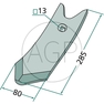 Hrot dláto 285 x 80 x 12 mm pro těžké kultivátory Köckerling Topmix