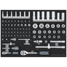 Sada nástrčných hlavic Black Edition s 95 ks dílů o velikostech 1/4 a 1/2 ve vložce do dílenského vozíku