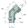 WAE 3/8 FS-BSP x 3/8 M-BSP 45°