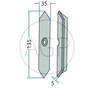 Hrot kombinátoru, kultivátoru, kompaktoru rovný 35 x 5 x 135 mm