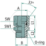GA 1/2 FS-JIC x 1/2 M-UNF