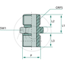 GA 9/16 M-ORFS x 1/8 M-UNF-OR