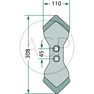 Radlice kultivátoru K31 308 x 110 x 8 mm vhodná pro Doublet- Record, Gruse, Kongskilde