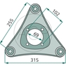 Trojúhelníkový žací disk pro Vicon/PZ, na typy CM 2200, 2800, DM 3001F, DMP 2800, KM 2800