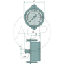 M-DH-63-0/25-1/4-St-bar/psi D=63mm Zadní přípoj