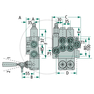 Hydraulický rozvaděč 2x dvoučínný, průtok 40 l/min, ovládaný lanovody