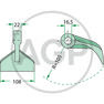 Mulčovací kladivo pro mulčovač Ferri o šířce 108 mm a průměru montážní díry 16,5 mm