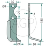 Frézovací zahnutý pravý nůž o rozměru 185 x 50 vhodný pro Agria půdní frézy, rotavátory