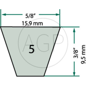 Klínový řemen, vnitřní délka 2598 mm, vnější délka 2667 mm