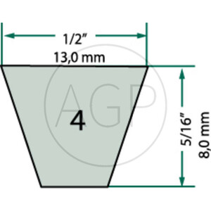 Klínový řemen, vnitřní délka 1550 mm, vnější délka 1600 mm