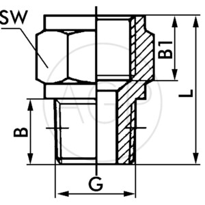 F-DAIk-3/8-MSv Oboustranné šroubení