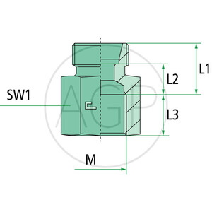 Rovné šroubení X-GAM 06 L 10 se závitem M12 x 1,5