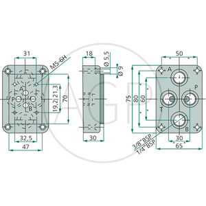 NG06-přípojná deska H 3/8" BSP