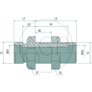 Přímé přepážkové šroubení X-SV 06 L se závitem M12 x 1,5