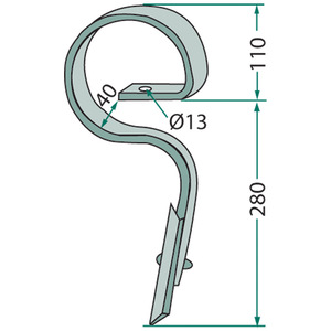 Pero kombinátoru o celkové délce 390 mm pro Kongskilde Germinator 