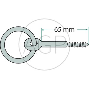 Vázací kroužek do stáje s vrutem 12 mm, kroužek 9,5 x 42 mm