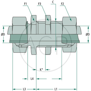 Stauff přímé přepážkové šroubení se závitem M22x1,5 X-SV 15 L