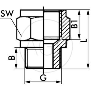 F-DAIr-1/8-1/4-MSv Oboustranné šroubení