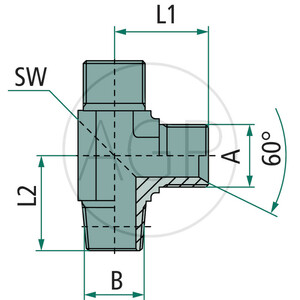 LA 3/8 M-BSP x 3/8 M-NPT