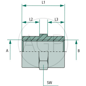 GA 1/4 F-BSP x 3/8 F-BSP