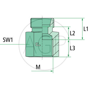 Rovné šroubení X-GAM 10 L 14 se závitem M16 x 1,5