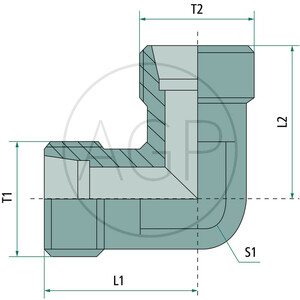 Úhlové šroubení 90° X-WV 28 L se závitem M36 x 2