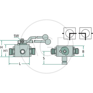 Kulový kohout BKR-3L DN08-3/8" BSP