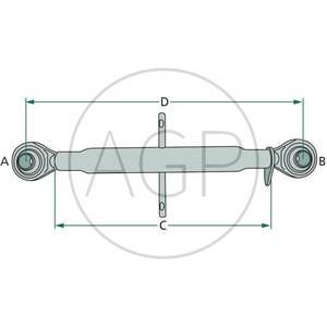 Třetí bod pro traktor na čepy 19 mm kategorie 1 se závit M27 x 3 o pracovní délce 470 - 670 mm 