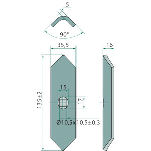 Radlička pro kypřiče na secí stroje Amazone o rozměru 130 x 33 x 5 mm